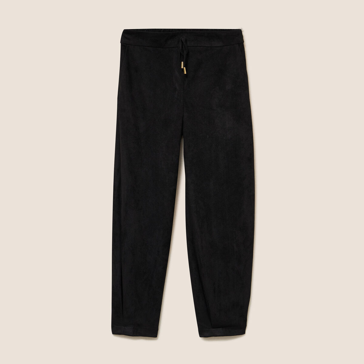 Pantalon balloon bas resserr&eacute; noir femme