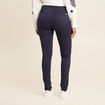 Pantalon léger taille haute long bleu marine femme