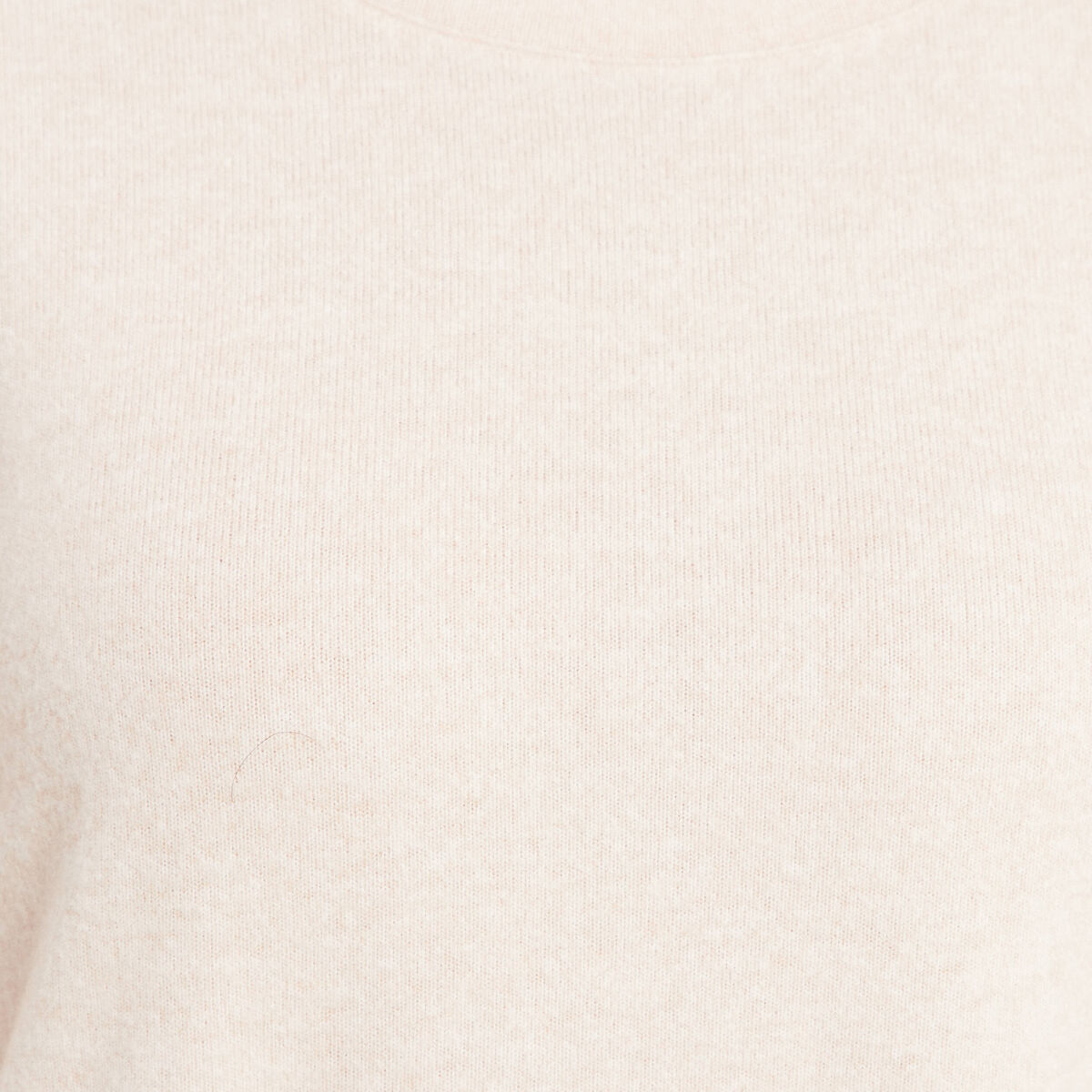 Sweat duveteux col rond manches longues creme femme