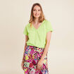 T-shirt tresse manches courtes vert anis femme