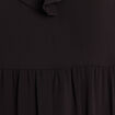 Robe courte &eacute;vas&eacute;e col v manches longues noir femme