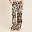 Pantalon coupe large taille haute noir femme