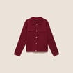 Gilet col chemise manches longues bordeaux femme