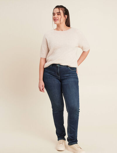 Jean ajusté taille standard long denim brut femme
