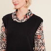 T-shirt manches longues 2-en-1 orange femme