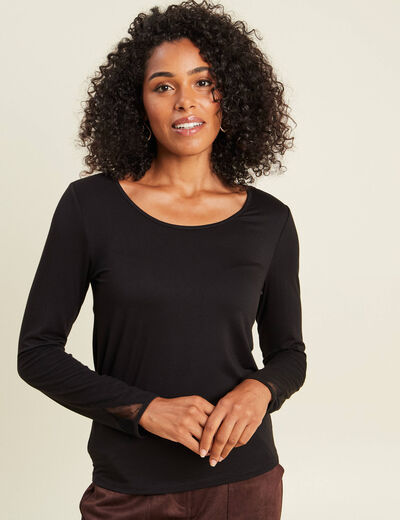 T-shirt manches longues noir femme