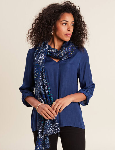 Foulard bleu fonc&eacute; femme