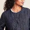 Doudoune doubl&eacute;e sans col denim brut femme