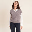 Pull sans manches gris fonc&eacute; femme