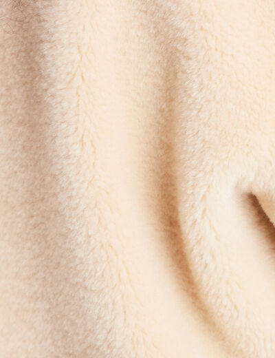 Manteau fausse fourrure ecru femme