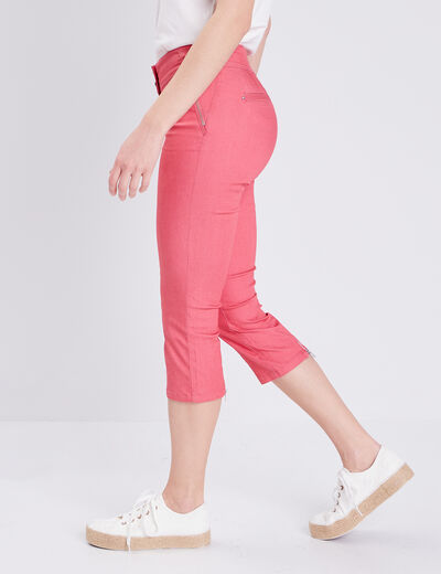 Pantacourt ajusté vieux rose femme