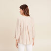 blouse fluide manches 3/4 marron femme