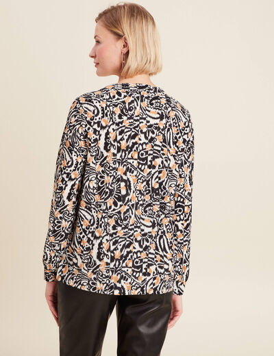 Blouse manches longues camel femme