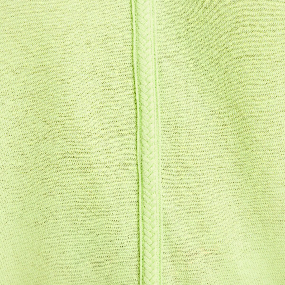 T-shirt tresse manches courtes vert anis femme