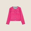 Veste cintr&eacute;e r&eacute;versible jean rose fushia femme