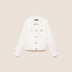 Veste jean manches longues blanc femme