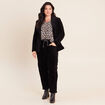 Pantalon coupe mom en velours noir femme