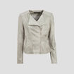 Veste droite zippée vert clair femme