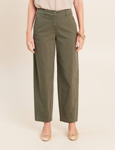 Pantalon boyfriend vert kaki femme