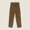 Pantalon cargo droit 7/8ème vert olive femme
