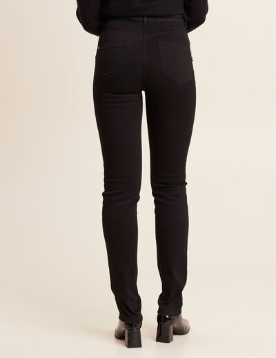 Jean ajusté taille standard long noir femme