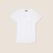 Blouse manches courtes ecru femme