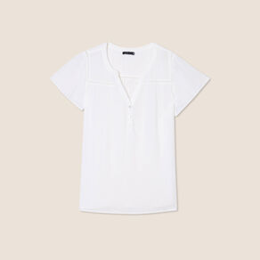 blouse manches courtes ecru femme Blouse manches courtes ecru femme