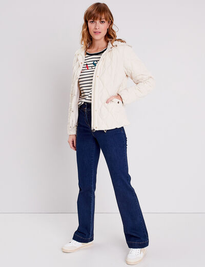 Jean bootcut taille haute denim stone femme