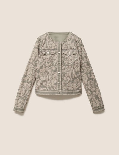 Veste cintr&eacute;e r&eacute;versible manches longues gris femme
