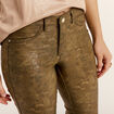 Pantalon enduit r&eacute;versible couleur bronze femme