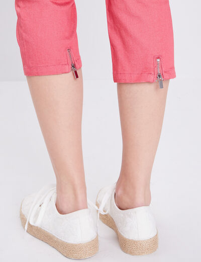 Pantacourt ajusté vieux rose femme