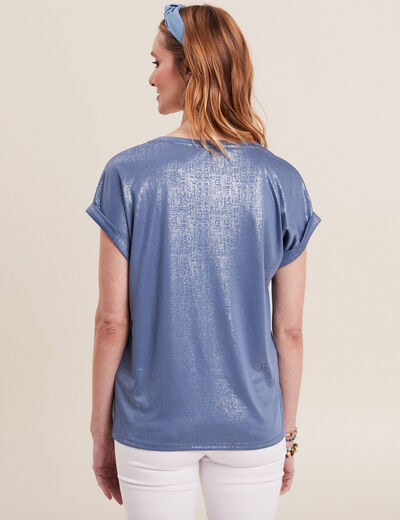 T-shirt manches courtes bleu gris femme