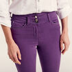 Jean ajusté 7/8ème violet foncé femme