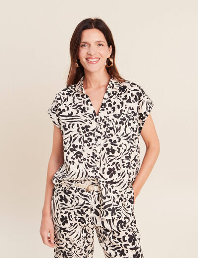 Chemise sans manches blanc femme
