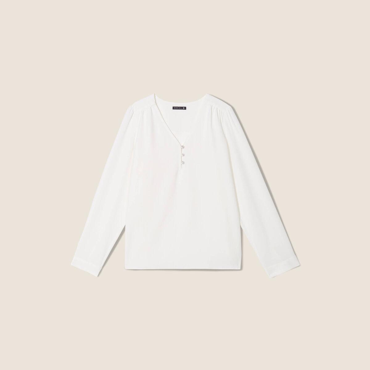 Blouse manches longues ecru femme