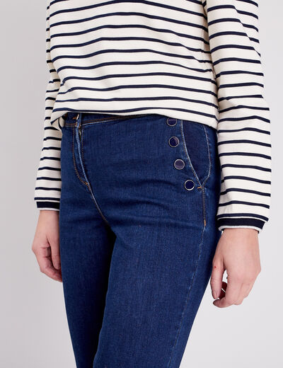 Jean bootcut taille haute denim stone femme