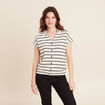 Blouse manches courtes blanc femme