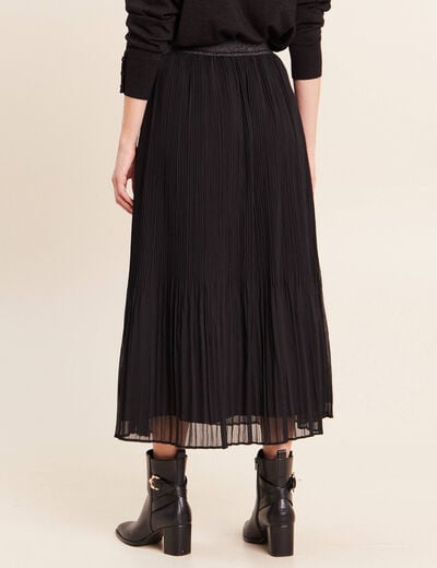 Jupe pliss&eacute;e doubl&eacute;e noir femme