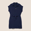 Robe droite courte manches courtes bleu marine femme