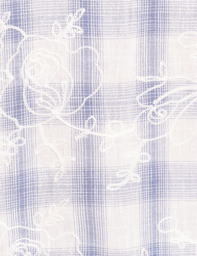 Blouse col tunisien manches 3/4 bleu femme