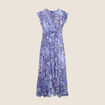 Robe longue portefeuille bleu femme