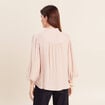 Chemise col montant manches 3/4 ivoire femme
