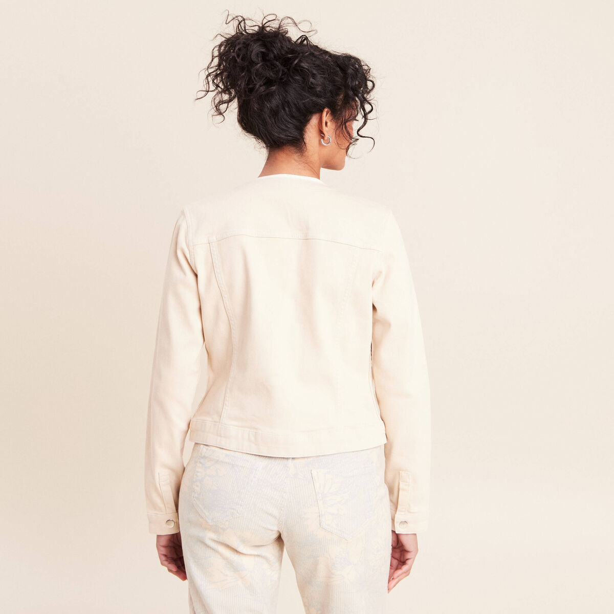 Veste cintr&eacute;e r&eacute;versible manches longues beige femme