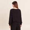 Blouse droite manches longues dentelle noir femme