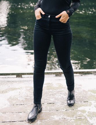 Pantalon chaud magique noir femme