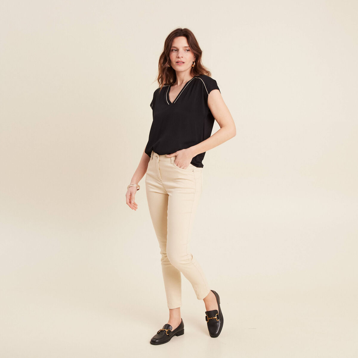 T-shirt manches courtes noir femme
