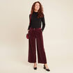 Pantalon large velours bordeaux femme