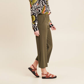 pantalon large pinces vert kaki femme Pantalon large pinces vert kaki femme