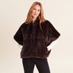 Poncho marron fonc&eacute; femme