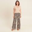 Pantalon coupe large taille haute noir femme